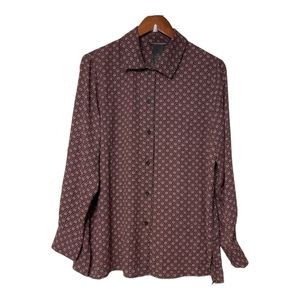 Chelsea & Theodore Button up Shirt Size L Long Sleeve Multicolor Lightweight